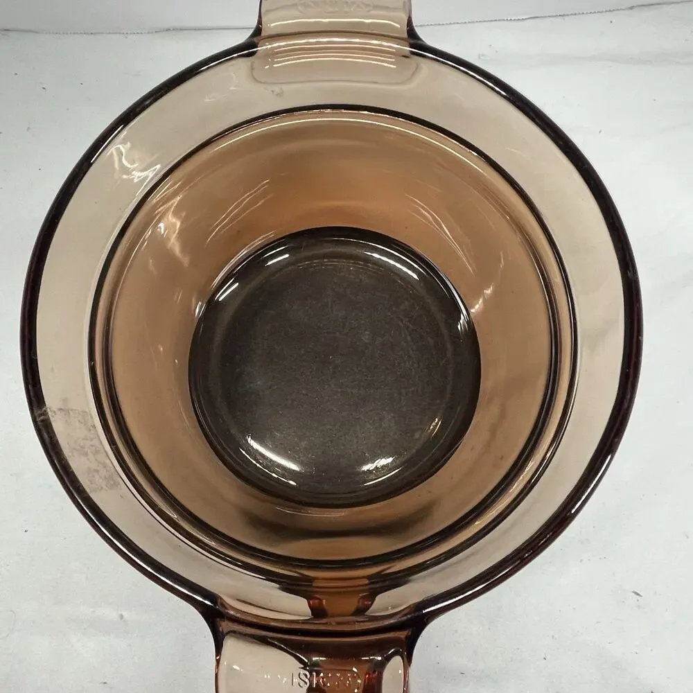 Corning Visions Vision Ware Amber 3pc Double Boiler 1.5L Pot Sauce Pan Lid